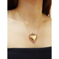 Gargantilha em Ouro 18k Coração Com Pedras Naturais