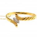 Pulseira Bracelete Algema de Diamantes Em Ouro 18k